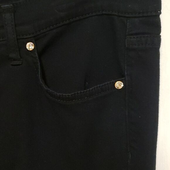 🌟BEBE Black Skinny Jeans with Rhinestone buttons and studs - Picture 7 of 12